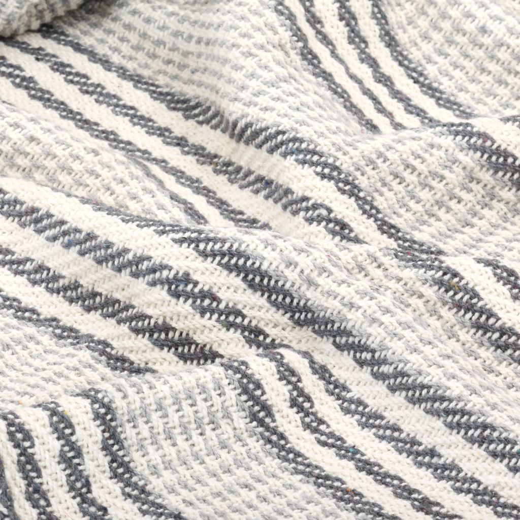 Soft cotton vidaXL Throw Cotton Herringbone 125x150 cm Grey, perfect for draping over furniture to enhance your decor.