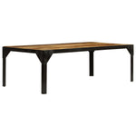 Industrial Coffee Table 110 cm Solid Rough Mango Wood And Steel For Home Office And Living Room - vidaXL - Home Symphony