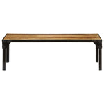 Industrial Coffee Table 110 cm Solid Rough Mango Wood And Steel For Home Office And Living Room - vidaXL - Home Symphony