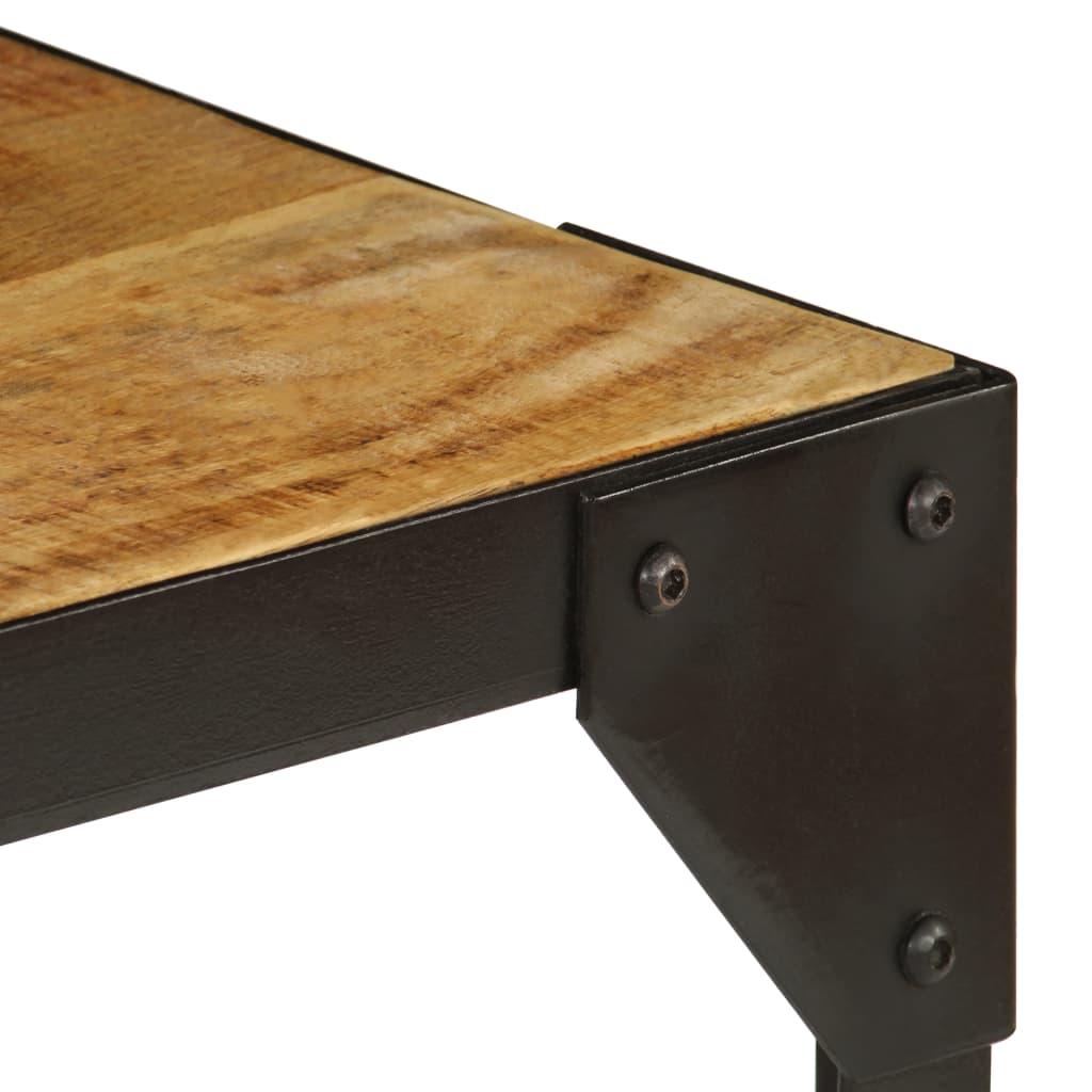 Industrial Coffee Table 110 cm Solid Rough Mango Wood And Steel For Home Office And Living Room - vidaXL - Home Symphony