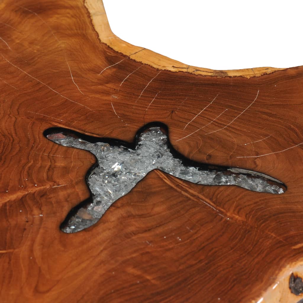 Teak Coffee Table 70x45 Polyresin Inlay Home