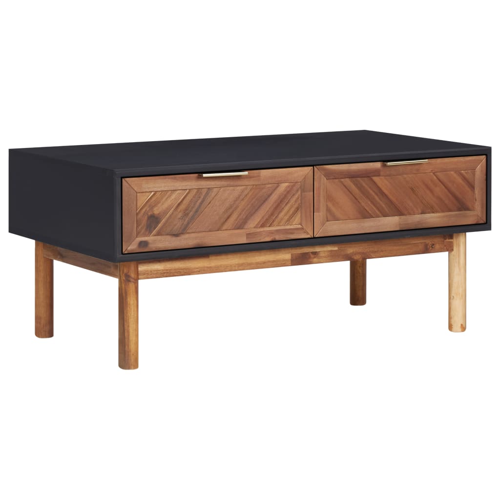 SolidAcacia Coffee Table 90x50x40cm Two Drawers