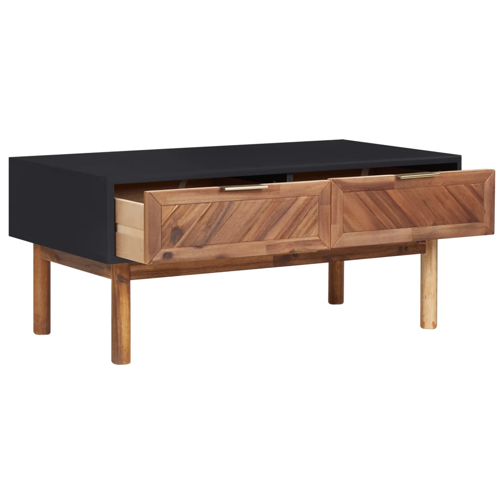 SolidAcacia Coffee Table 90x50x40cm Two Drawers