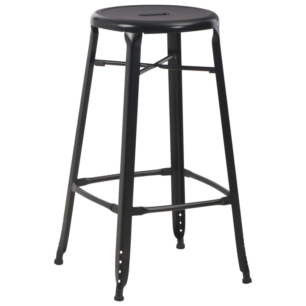 VidaXL Bar Stools 4 Pcs Black Pinewood Seats For Kitchen – set of four black stools with pinewood seats.