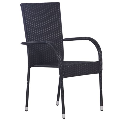 Stylish weather-resistant rattan chair from the vidaXL 5 Piece Garden Dining Set for outdoor entertaining.