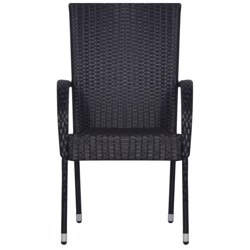 Stylish weather-resistant rattan chair from the vidaXL 5 Piece Garden Dining Set for outdoor entertaining.