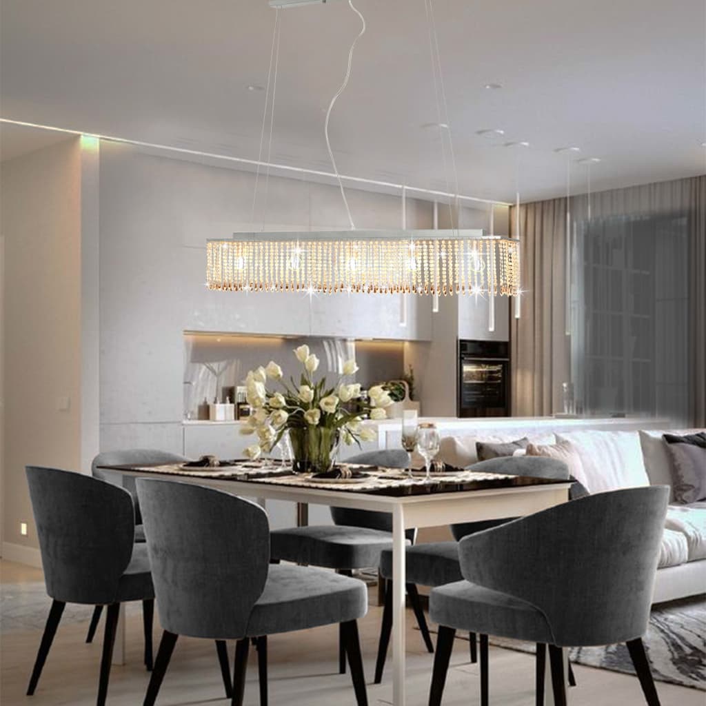 Crystal Ceiling Lamp 104cm Crystal Beads Dining - vidaXL - Home Symphony