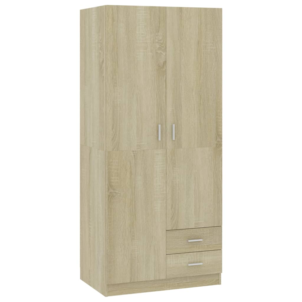 Sonoma Oak Wardrobe 80x52x180 Engineered Wood Bedroom - vidaXL - Home Symphony
