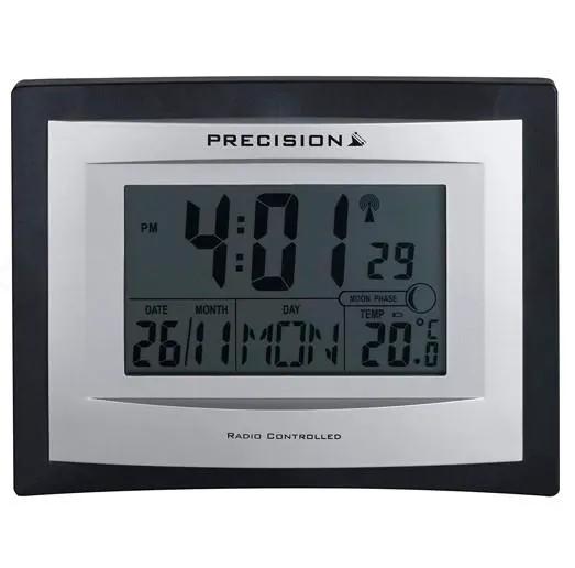 Precision Precision Radio Controlled Wall Desk Clock, Day/date, Temperature Digital Display Alarm Clock AP046 - Clock