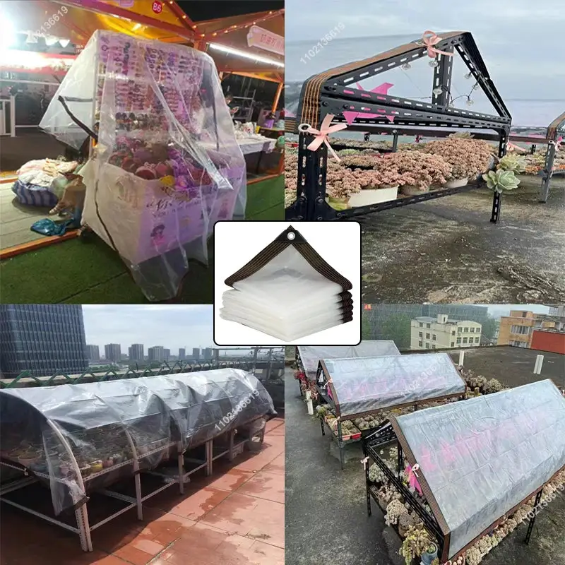 NONE GFDYML Transparent PE Tarpaulin Rainproof Garden Canopy Awning Cover - Cover