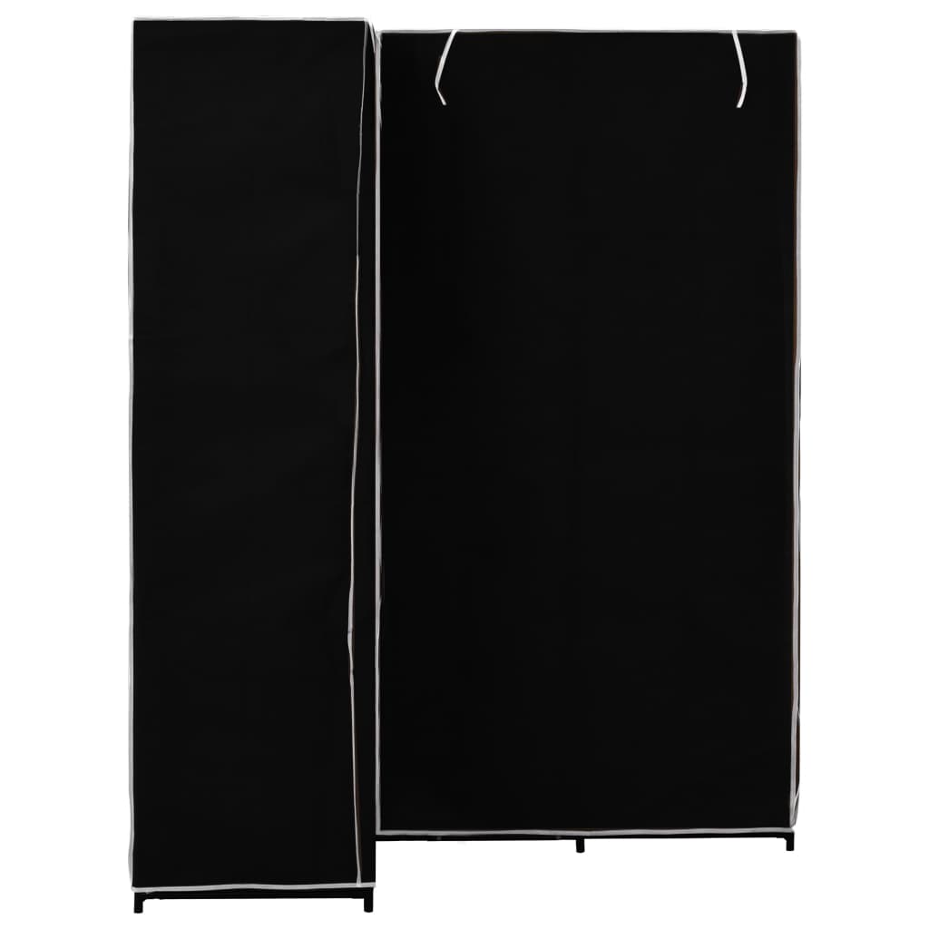 VidaXL Corner Wardrobe 130x87x169 Iron Frame Bedroom - black fabric wardrobes with beige panels