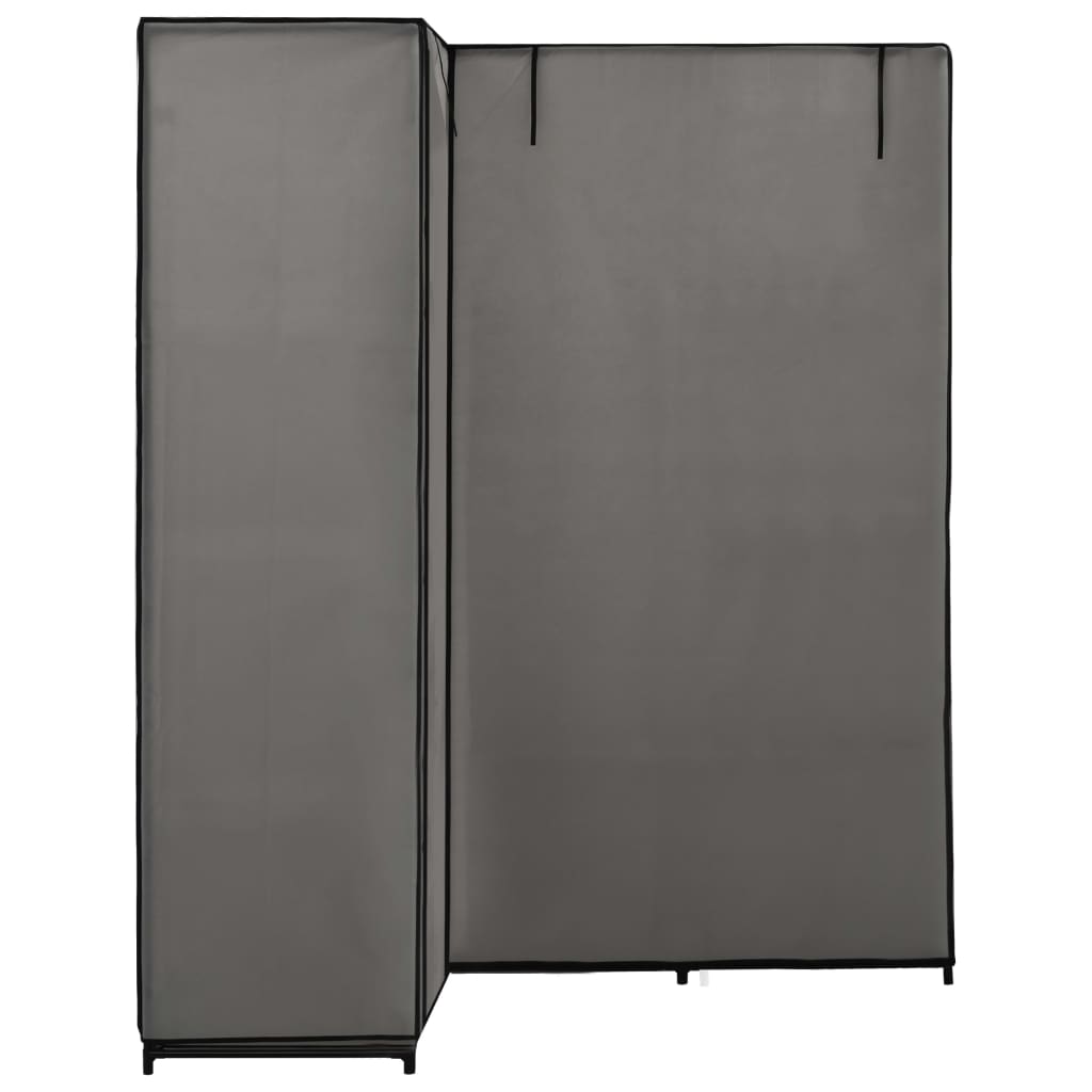 VidaXL Corner Wardrobe 130x87x169 Iron Frame Bedroom with beige fabric panels for corner storage