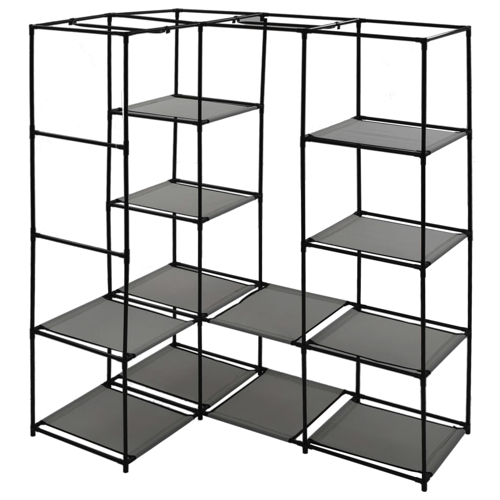 VidaXL Corner Wardrobe 130x87x169 Iron Frame Bedroom: metal frame wardrobe with fabric panels for corner storage
