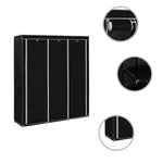 vidaXL Wardrobe with Compartments and Rods Black 150x45x175 cm Fabric by vidaXL