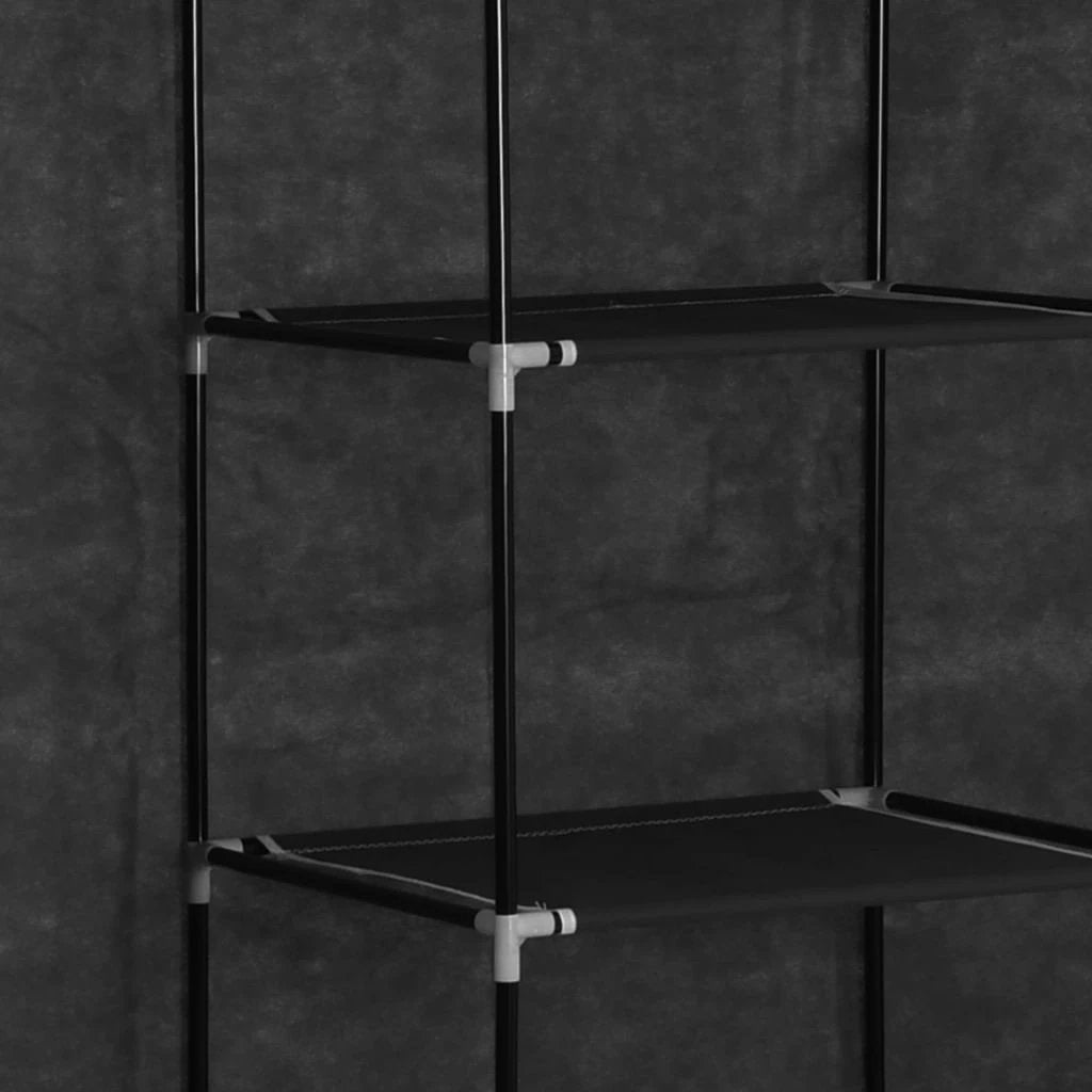 vidaXL Wardrobe with Compartments and Rods Black 150x45x175 cm Fabric by vidaXL