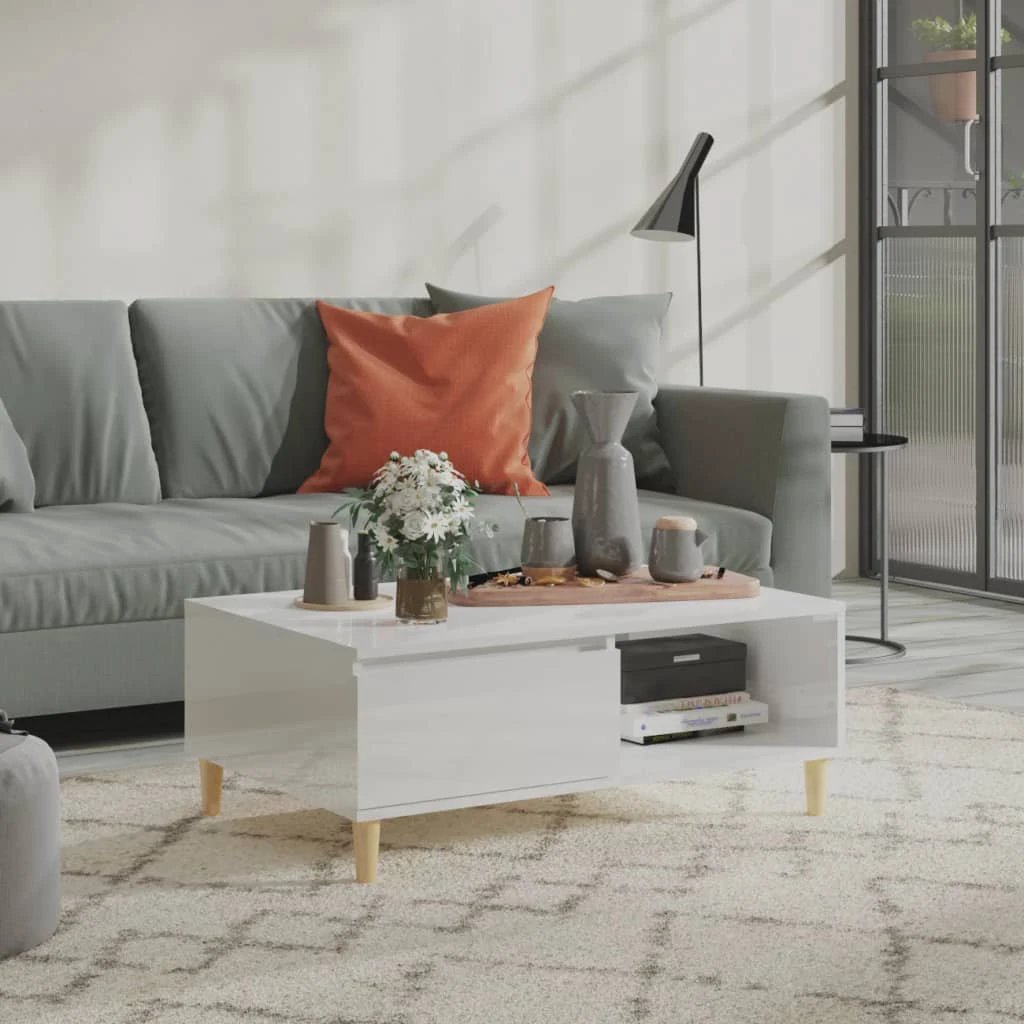 vidaXL Coffee Table 90x60x35 cm Smoked Oak Engineered Wood With Storage Shelf For Living Room by vidaXL