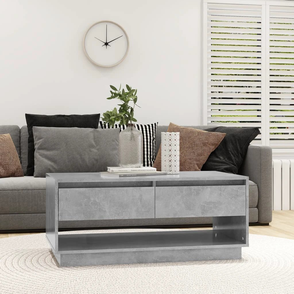 vidaXL VidaXL Coffee Table 102.5x55x44 Cm Engineered Wood Smoked Oak With Drawers For Living Room - Coffee Table