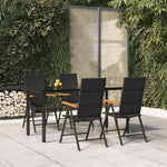 vidaXL vidaXL 5 Piece Garden Dining Set Black and Brown Poly Rattan - Garden Set
