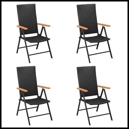 vidaXL vidaXL 5 Piece Garden Dining Set Black and Brown Poly Rattan - Garden Set