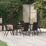 vidaXL vidaXL 5 Piece Garden Dining Set Black and Brown Poly Rattan - Garden Set