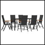 vidaXL vidaXL 5 Piece Garden Dining Set Black and Brown Poly Rattan - Garden Set