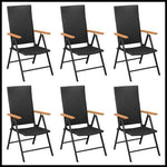 vidaXL vidaXL 5 Piece Garden Dining Set Black and Brown Poly Rattan - Garden Set