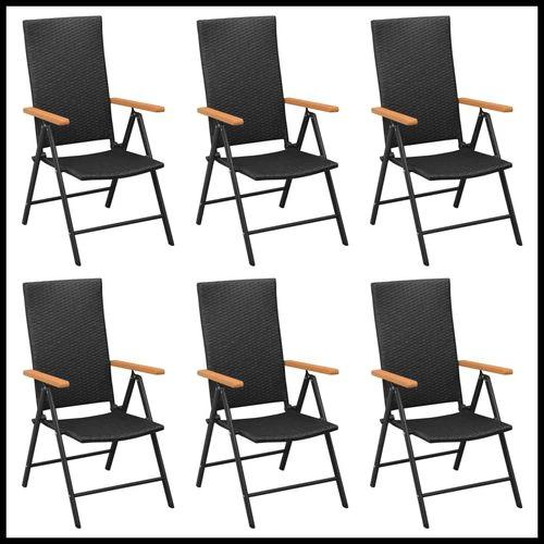 vidaXL vidaXL 5 Piece Garden Dining Set Black and Brown Poly Rattan - Garden Set