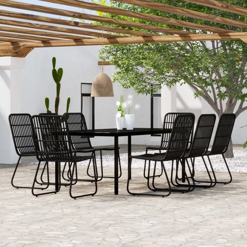 Stylish vidaXL 3 Piece Garden Dining Set Oak with sturdy steel frame and easy clean glass top, perfect for outdoor entertaining.