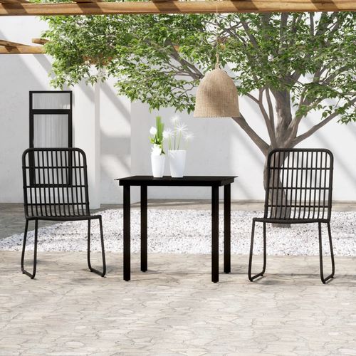Enhance your outdoor space with the vidaXL 3 Piece Garden Dining Set Oak, featuring a sturdy steel frame and easy-clean glass top.