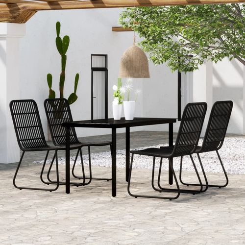 Transform your patio with the vidaXL 3 Piece Garden Dining Set Oak, featuring a sturdy steel frame and easy clean glass top.