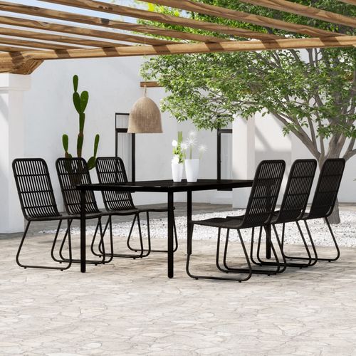 Enhance your patio with the vidaXL 3 Piece Garden Dining Set Oak, featuring a sturdy steel frame and easy clean glass top.