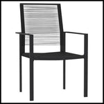 vidaXL 3 Piece Garden Dining Set 80x80x74 cm with Powder-Coated Steel Frame and Water-Resistant PVC Rattan Chairs for Outdoor Use by vidaXL