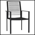 vidaXL 3 Piece Garden Dining Set 80x80x74 cm with Powder-Coated Steel Frame and Water-Resistant PVC Rattan Chairs for Outdoor Use by vidaXL