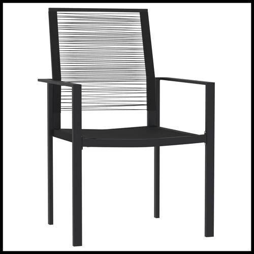 vidaXL 3 Piece Garden Dining Set 80x80x74 cm with Powder-Coated Steel Frame and Water-Resistant PVC Rattan Chairs for Outdoor Use by vidaXL