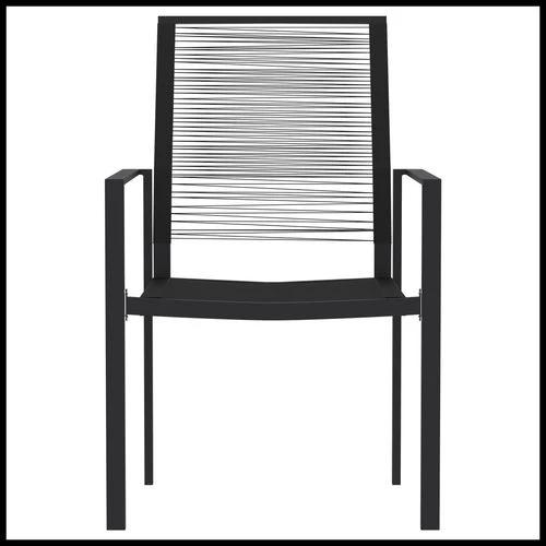 vidaXL 3 Piece Garden Dining Set 80x80x74 cm with Powder-Coated Steel Frame and Water-Resistant PVC Rattan Chairs for Outdoor Use by vidaXL