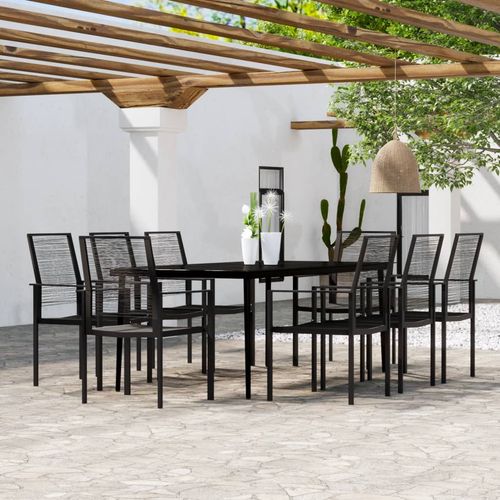 Enhance your outdoor area with the vidaXL 3 Piece Garden Dining Set, featuring a durable frame and easy-clean glass top.