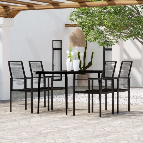 Stylishly enhance your outdoor area with the vidaXL 3 Piece Garden Dining Set, featuring a durable powder-coated steel frame.