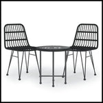 vidaXL vidaXL 3 Piece Garden Dining Set with Weather Resistant Poly Rattan for Outdoor Entertaining - Garden Set
