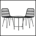 vidaXL vidaXL 3 Piece Garden Dining Set with Weather Resistant Poly Rattan for Outdoor Entertaining - Garden Set