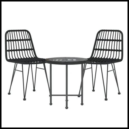 vidaXL vidaXL 3 Piece Garden Dining Set with Weather Resistant Poly Rattan for Outdoor Entertaining - Garden Set