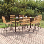 vidaXL 3 Piece Garden Dining Set with Weather Resistant PE Rattan for Outdoor Dining Enthusiasts by vidaXL