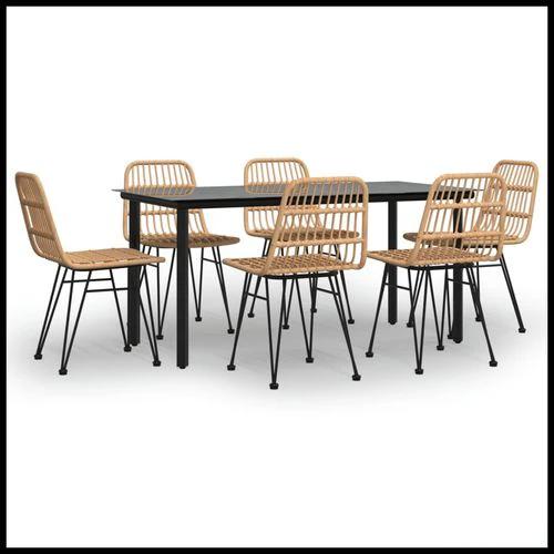 vidaXL vidaXL 3 Piece Garden Dining Set with Weather Resistant PE Rattan for Outdoor Dining Enthusiasts - Garden Set