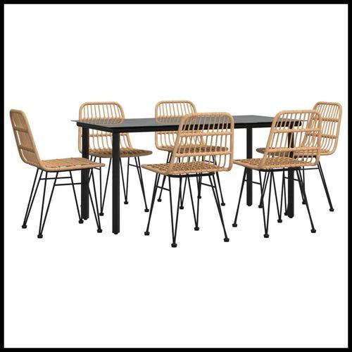 vidaXL vidaXL 3 Piece Garden Dining Set with Weather Resistant PE Rattan for Outdoor Dining Enthusiasts - Garden Set