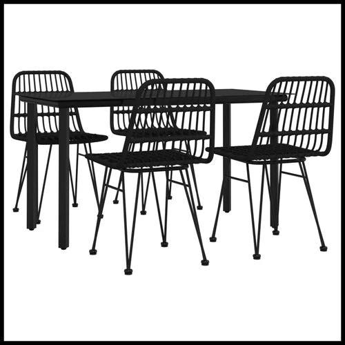 vidaXL 3 Piece Garden Dining Set with Weather Resistant PE Rattan for Outdoor Dining Enthusiasts by vidaXL