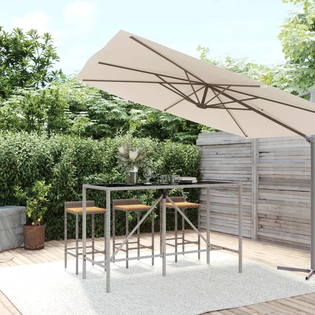 vidaXL vidaXL Outdoor Bar Table Brown 70x70x110 cm Poly Rattan - Garden Table