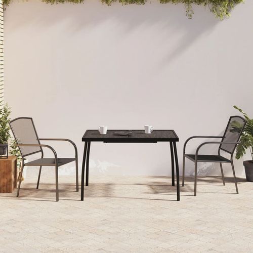 Enhance outdoor gatherings with the vidaXL 3 Piece Garden Dining Set in anthracite steel, perfect for entertaining.
