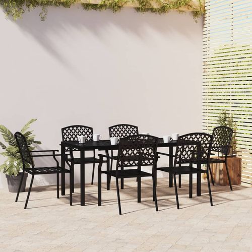 Stylish vidaXL 3 Piece Garden Dining Set with Anthracite Steel Construction, perfect for elegant outdoor entertaining.