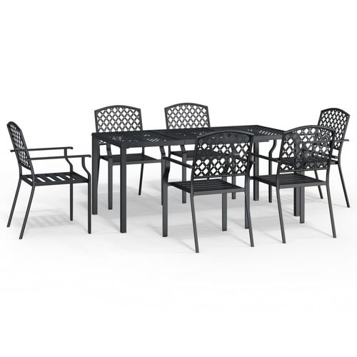 Enhance your patio with the vidaXL 3 Piece Garden Dining Set with Anthracite Steel Construction for stylish outdoor entertaining.