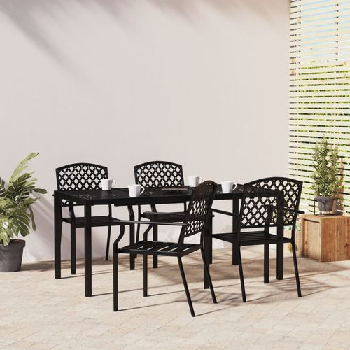 vidaXL 3 Piece Garden Dining Set with Anthracite Steel Construction offers stylish outdoor entertaining with durability.