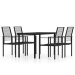 vidaXL 3 Piece Garden Dining Set 80x80x74 cm with Powder-Coated Steel Frame and Water-Resistant PVC Rattan Chairs for Outdoor Use by vidaXL
